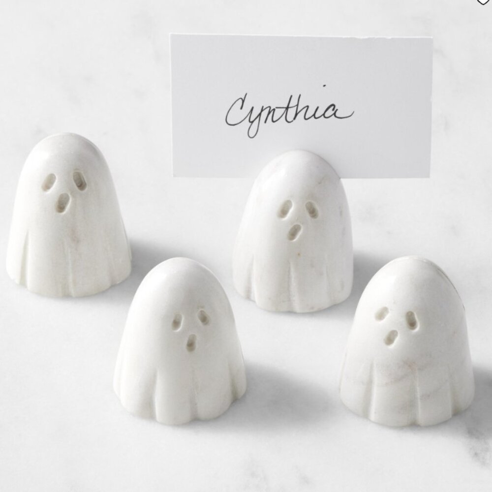 Williams Sonoma Be Home Figural Ghost Name Card Holders, Set of 4